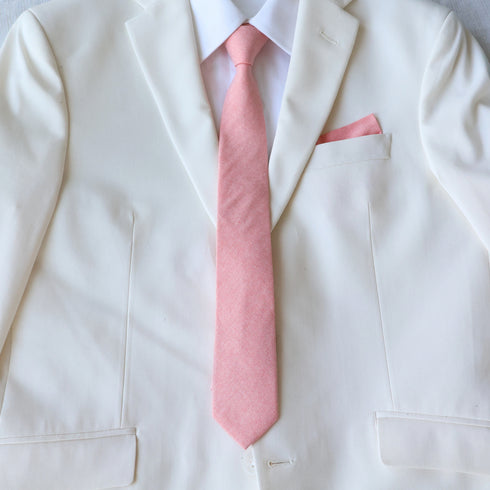 Salmon Peach Solid Skinny Tie